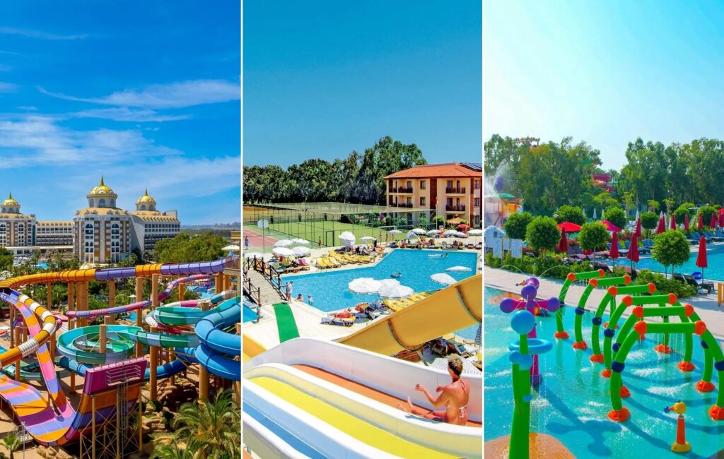 Aquapark Delphin Be Grand, skluzavky Eftalia Village a dětský vodní park Delphin Imperial v Turecku